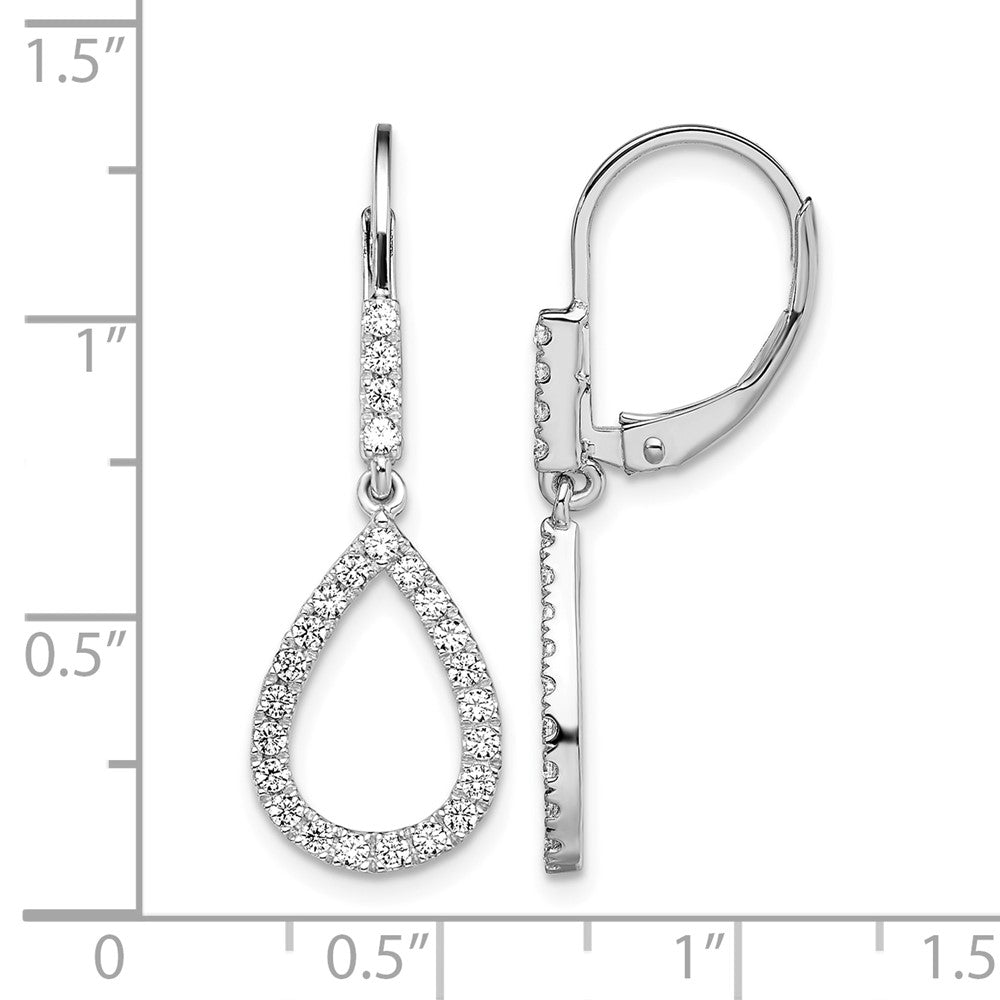 Diamond Teardrop Leverback Earrings