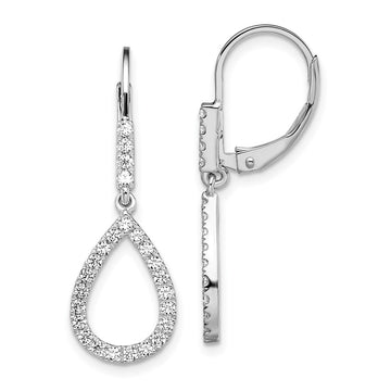 Diamond Teardrop Leverback Earrings