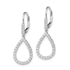 Diamond Teardrop Leverback Earrings