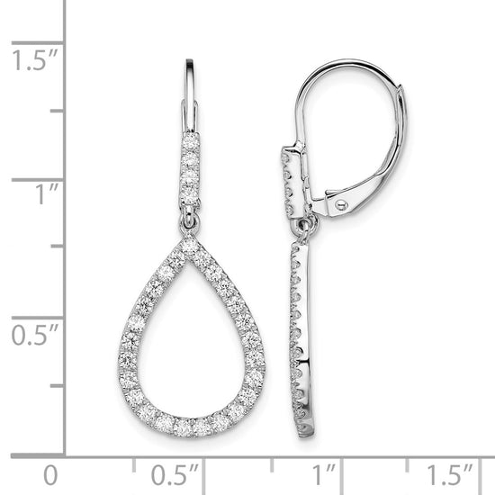 Diamond Teardrop Leverback Earrings