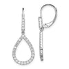 Diamond Teardrop Leverback Earrings
