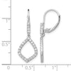 Diamond Teardrop Leverback Earrings