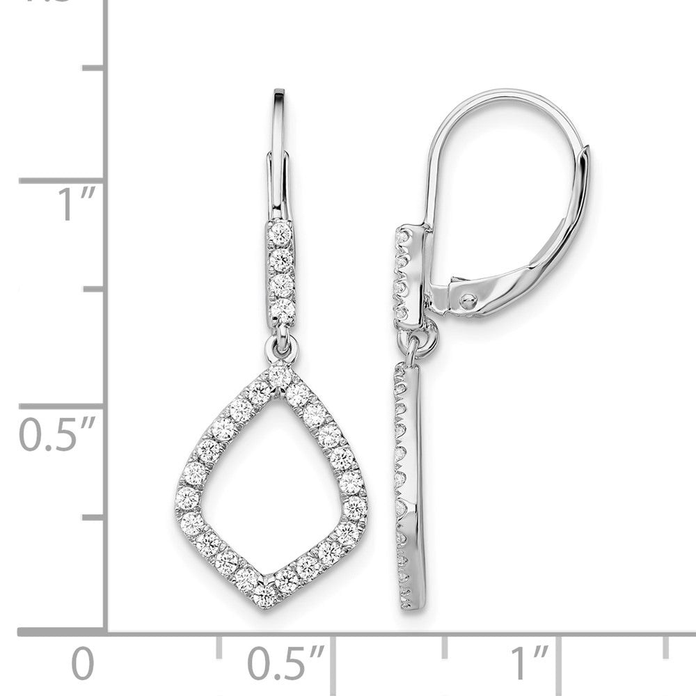 Diamond Teardrop Leverback Earrings