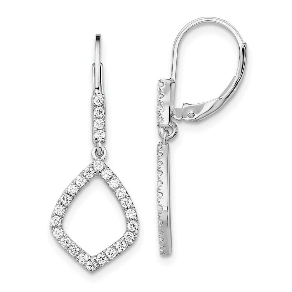 Diamond Teardrop Leverback Earrings