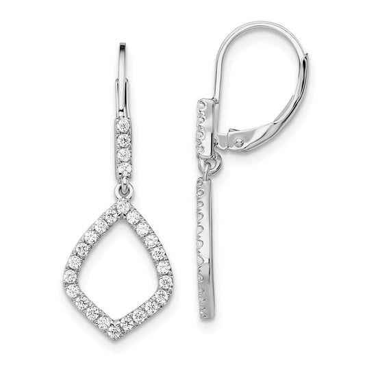 Diamond Teardrop Leverback Earrings