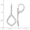 14k White Gold 3/4 carat Lab Grown Diamond VS/SI+ G+ Complete Fashion Dangle Leverback Earrings