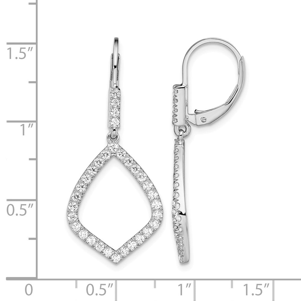 14k White Gold 3/4 carat Lab Grown Diamond VS/SI+ G+ Complete Fashion Dangle Leverback Earrings