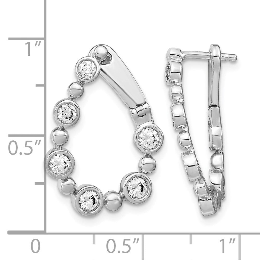 14k White Gold 1 carat Lab Grown Diamond VS/SI+ G+ Complete Hinged Hoop Earrings