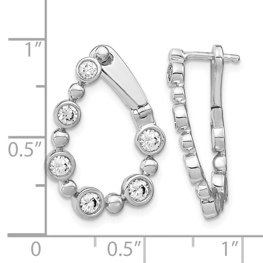 14k White Gold 1 carat Lab Grown Diamond VS/SI+ G+ Complete Hinged Hoop Earrings