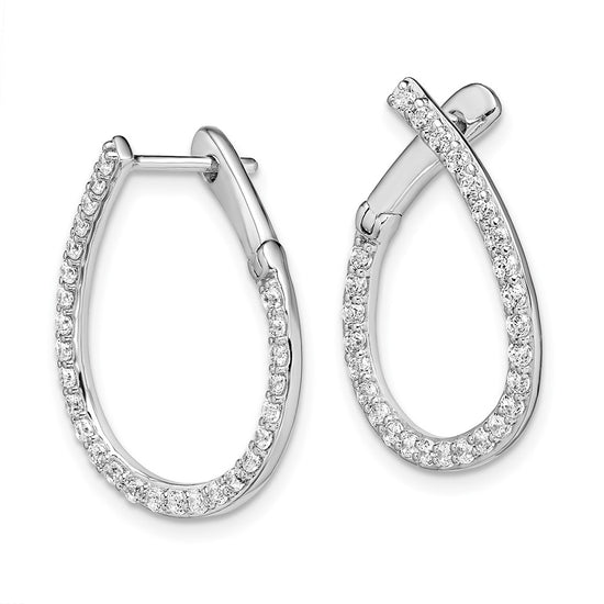 Diamond Fancy Twist Hoop Earrings