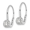 14k White Gold 3/4 carat Lab Grown Diamond VS/SI+ G+ Complete Drop Leverback Earrings