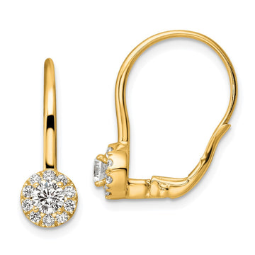 14k 3/4 carat Lab Grown Diamond VS/SI+ G+ Complete Drop Leverback Earrings