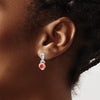 14K Two-tone White and Rose Gold Ruby and Diamond Flower Post Earrings