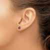 14K Two-tone White and Rose Gold Ruby Flower Post Earrings