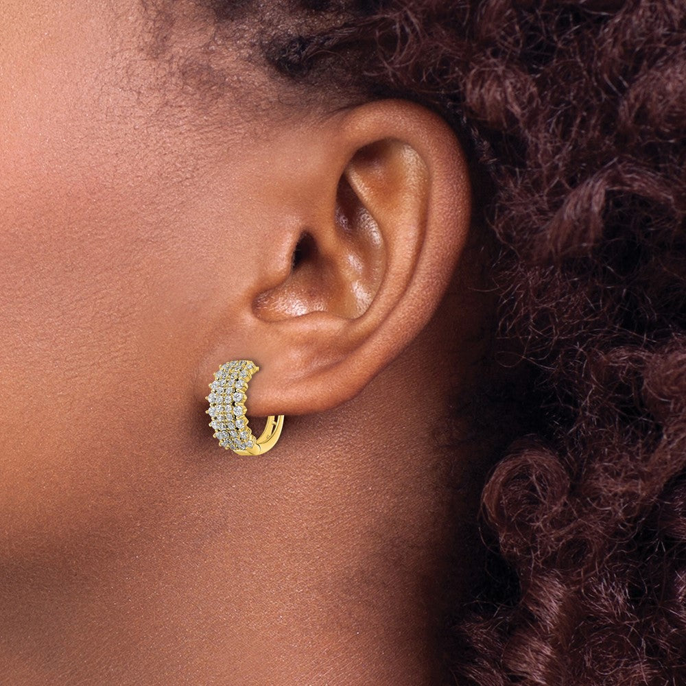 Diamond Hinged Hoop Earrings