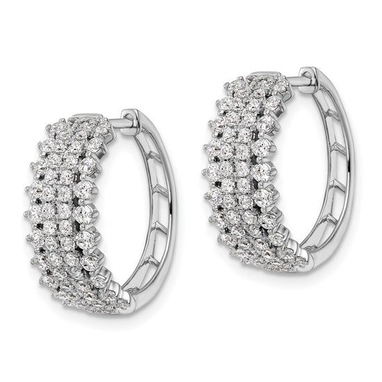Diamond Hinged Hoop Earrings