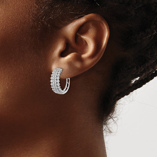 Diamond Hinged Hoop Earrings
