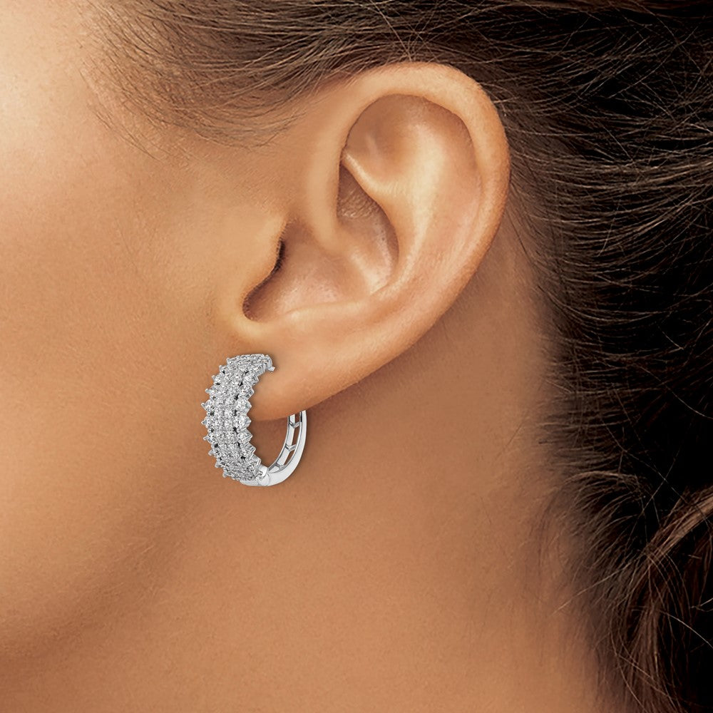 Diamond Hinged Hoop Earrings