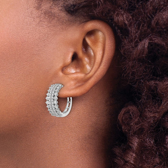 Diamond Hinged Hoop Earrings