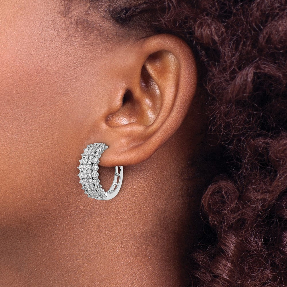 Diamond Hinged Hoop Earrings