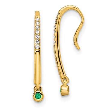 Diamond/Diamond & Gemstone Drop Wire Earrings