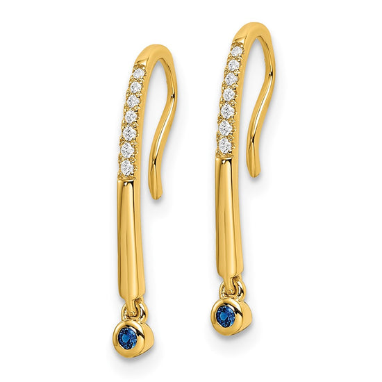 Diamond/Diamond & Gemstone Drop Wire Earrings