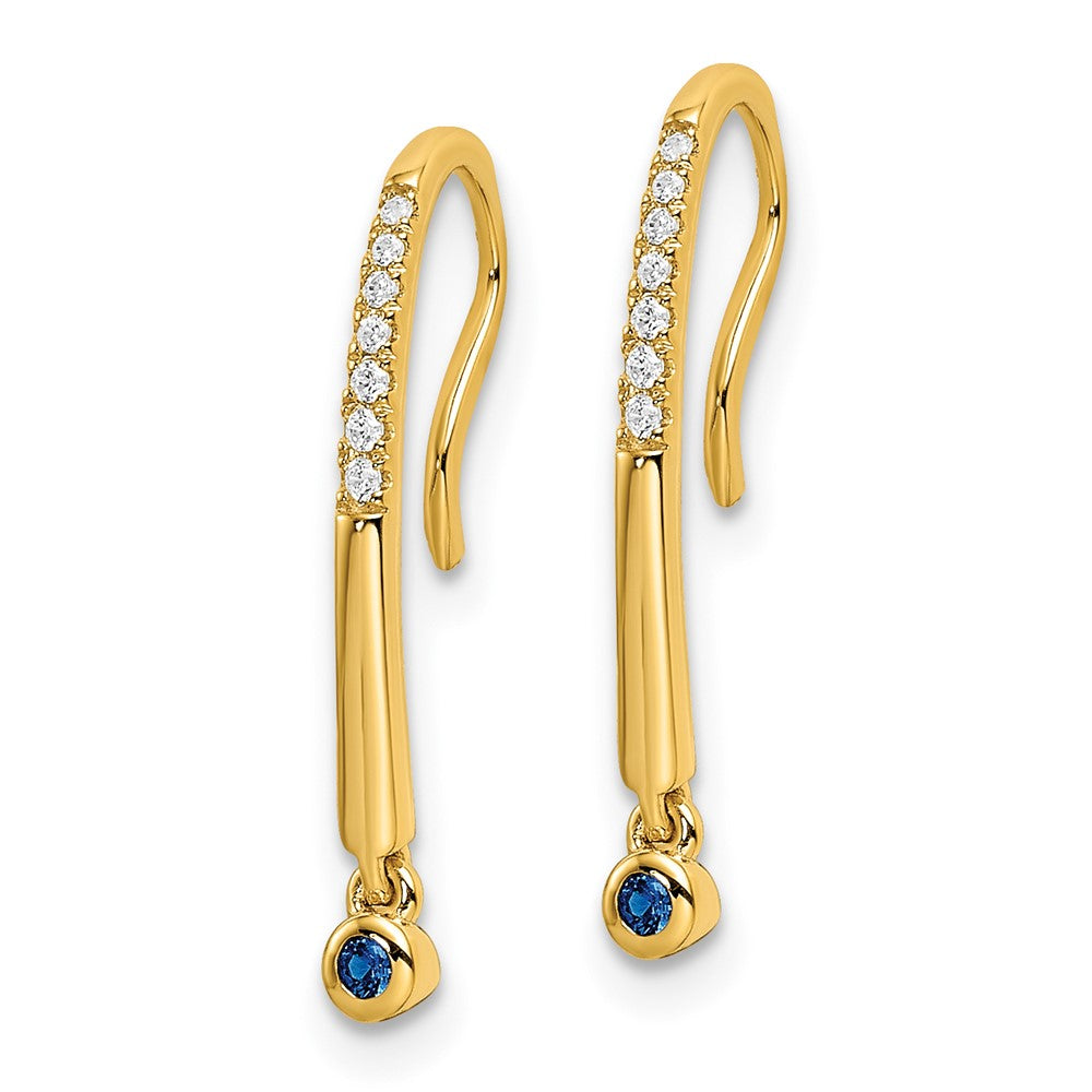 Diamond/Diamond & Gemstone Drop Wire Earrings