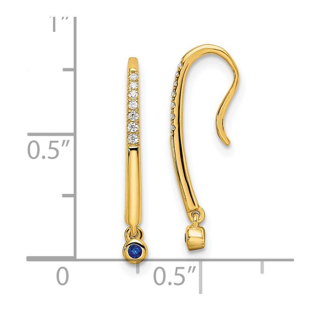 Diamond/Diamond & Gemstone Drop Wire Earrings
