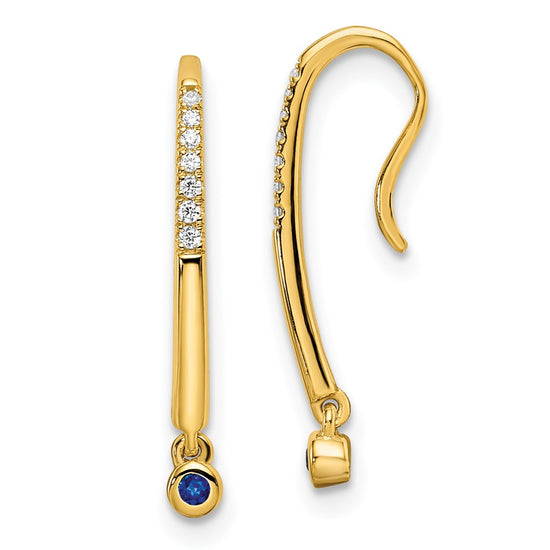 Diamond/Diamond & Gemstone Drop Wire Earrings