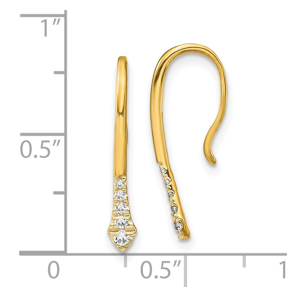 Diamond Drop Wire Earrings
