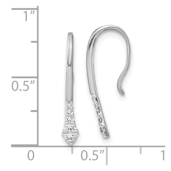 Diamond Drop Wire Earrings