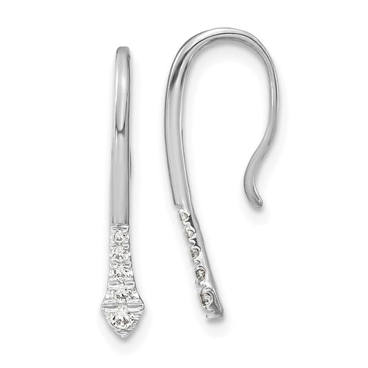 Diamond Drop Wire Earrings