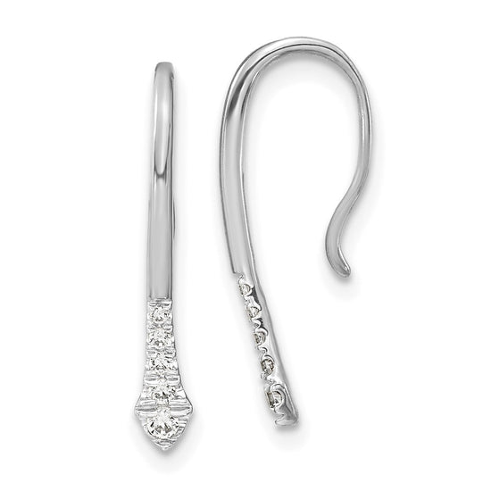 Diamond Drop Wire Earrings
