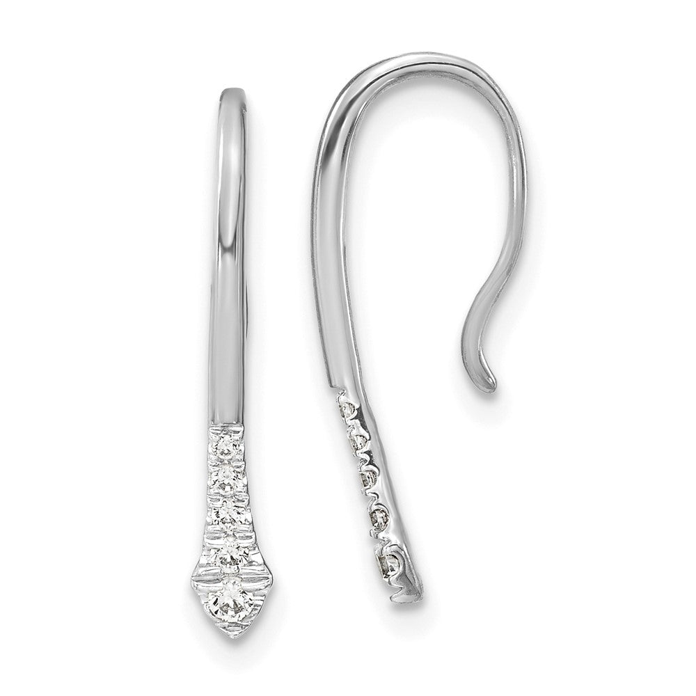 Diamond Drop Wire Earrings