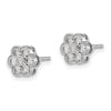 14k White Gold 1/2 carat Diamond Floral Post Earrings
