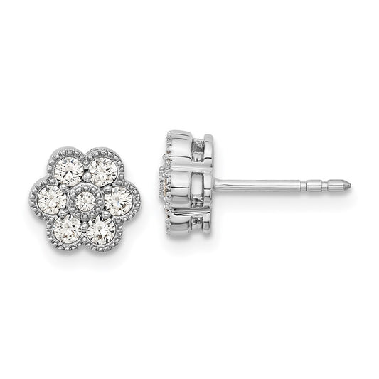 Diamond Floral Post Earrings