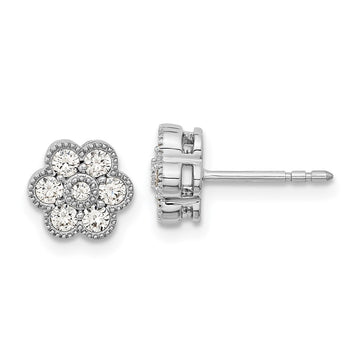 Diamond Floral Post Earrings