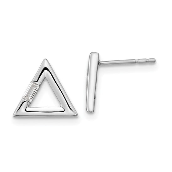 Polished Triangle Diamond Post Earrings