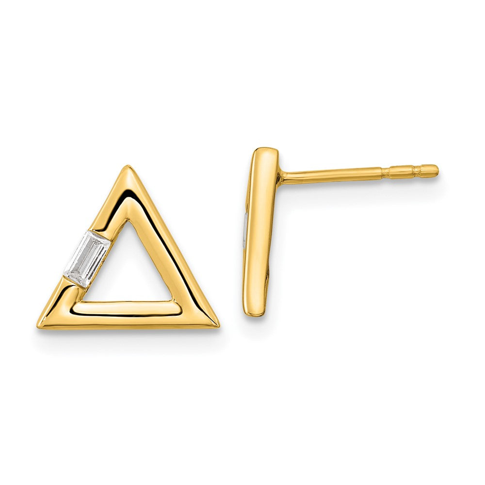 Polished Triangle Diamond Post Earrings