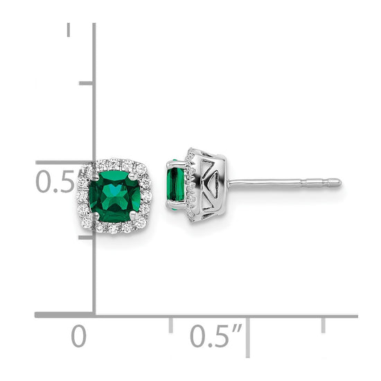Lab Grown Diamond & Gemstone Halo Post Earrings