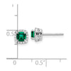 Lab Grown Diamond & Gemstone Halo Post Earrings