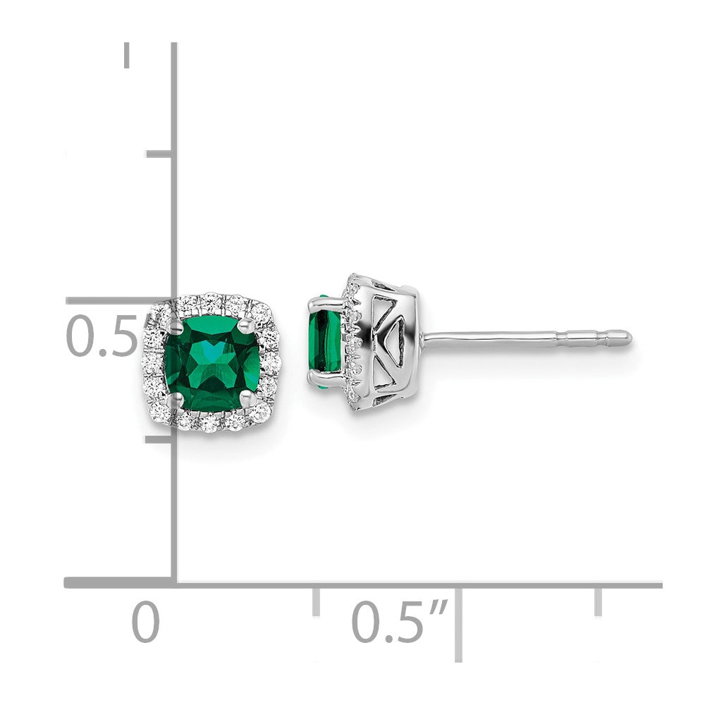 Lab Grown Diamond & Gemstone Halo Post Earrings