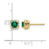 Lab Grown Diamond & Gemstone Halo Post Earrings