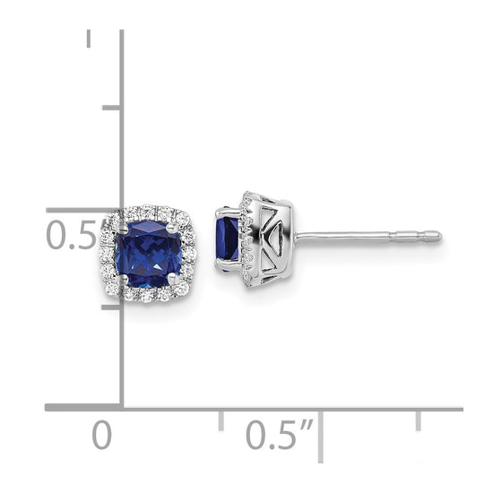 Lab Grown Diamond & Gemstone Halo Post Earrings