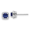 Lab Grown Diamond & Gemstone Halo Post Earrings