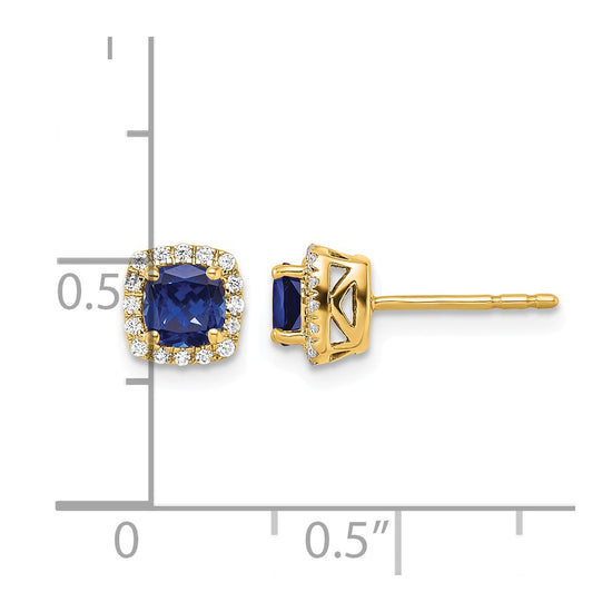Lab Grown Diamond & Gemstone Halo Post Earrings