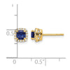 Lab Grown Diamond & Gemstone Halo Post Earrings