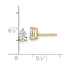 14k 3/4 carat Lab Grown Diamond VS/SI+ G+ Complete Pear Three Prong Stud Earrings
