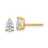 14k 3/4 carat Lab Grown Diamond VS/SI+ G+ Complete Pear Three Prong Stud Earrings