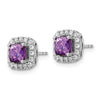 Diamond & Gemstone Halo Post Earrings